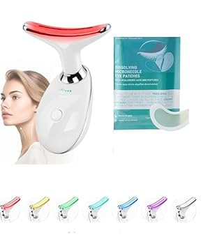 Face and Neck Massager, 7 Color LED Facial Beauty Device