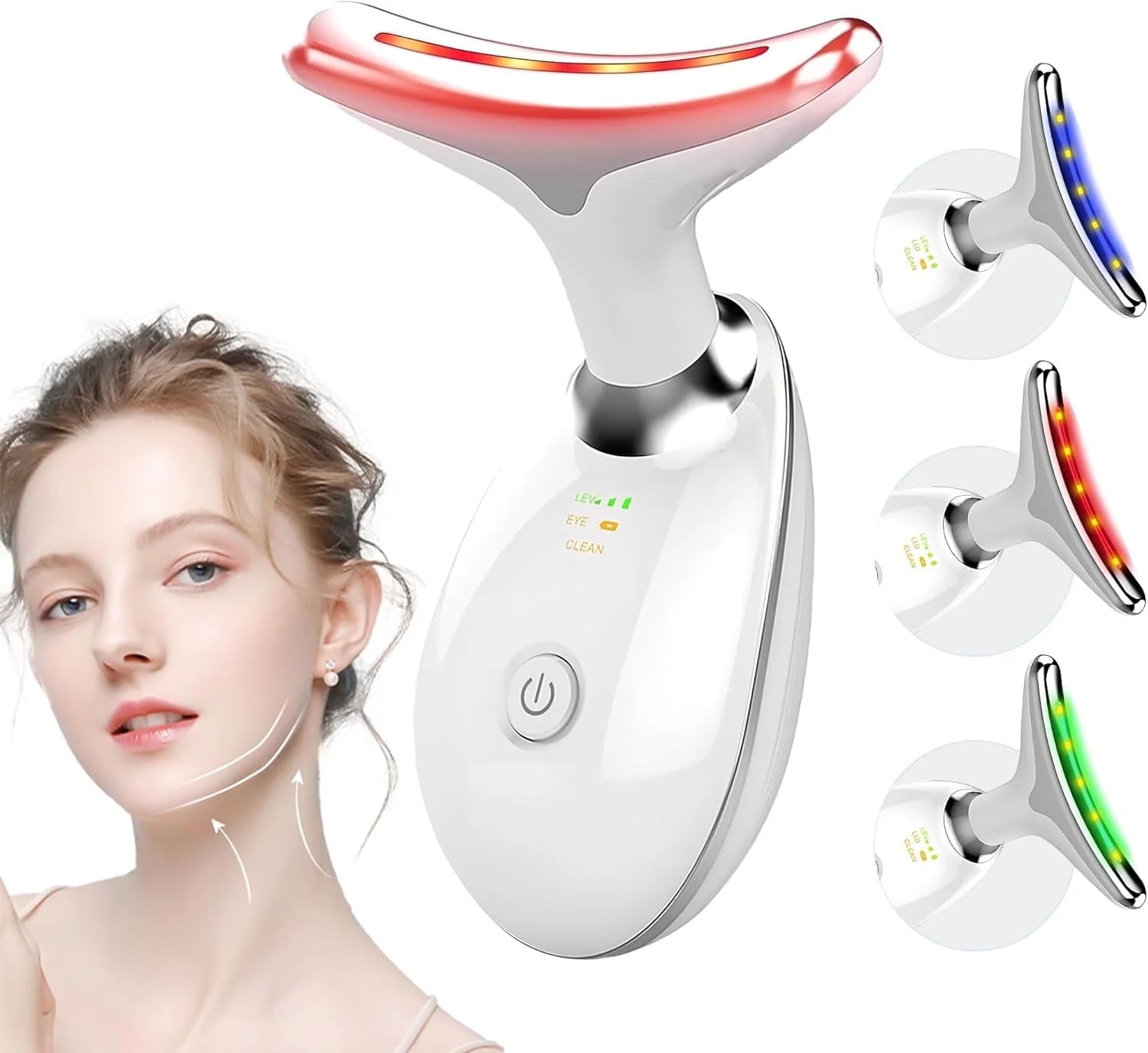 Face and Neck Massager, 7 Color LED Facial Beauty Device
